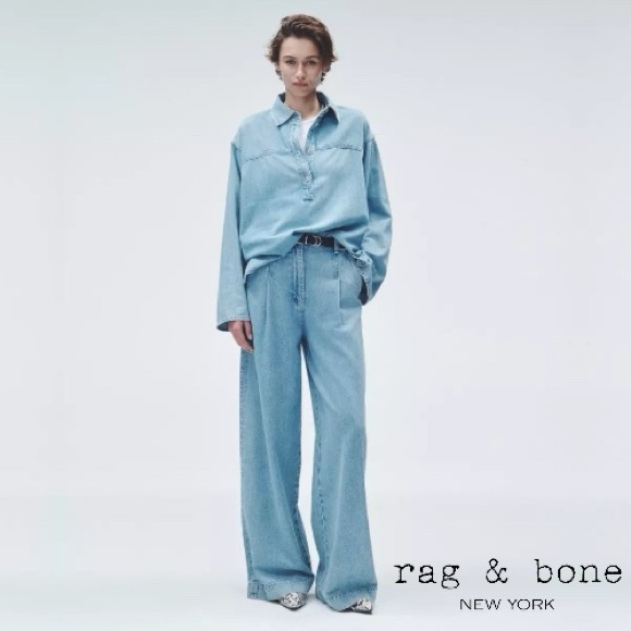 rag & bone Tops - RAG & BONE **NWT** Ultra Featherweight Emily Pullover Billie Denim Blouse